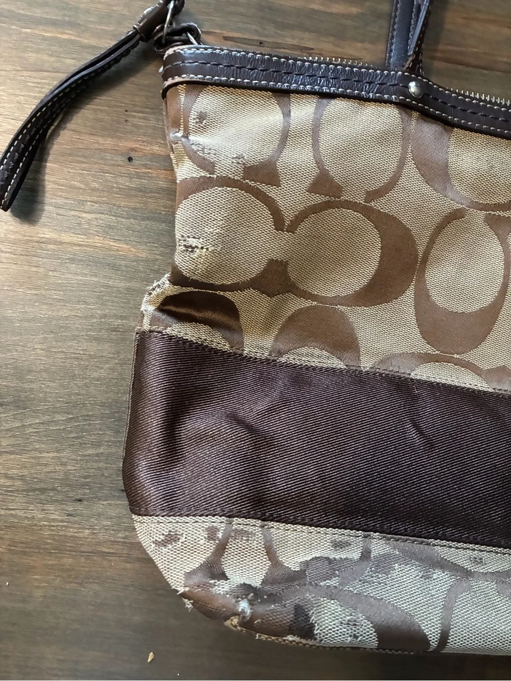 Brown Signature-Pattern Tote Bag
